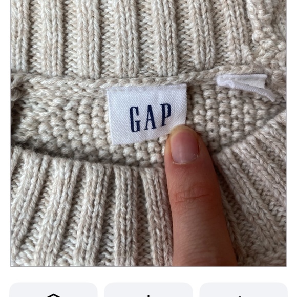 Gap cable knit sweater 100% cotton xs womens cream tan - Picture 5 of 5